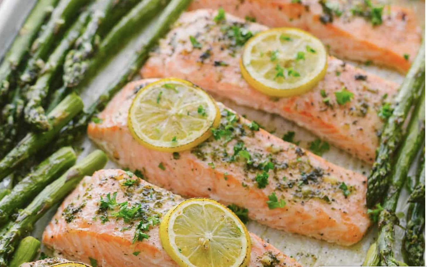 Salmon, rice & broccoli